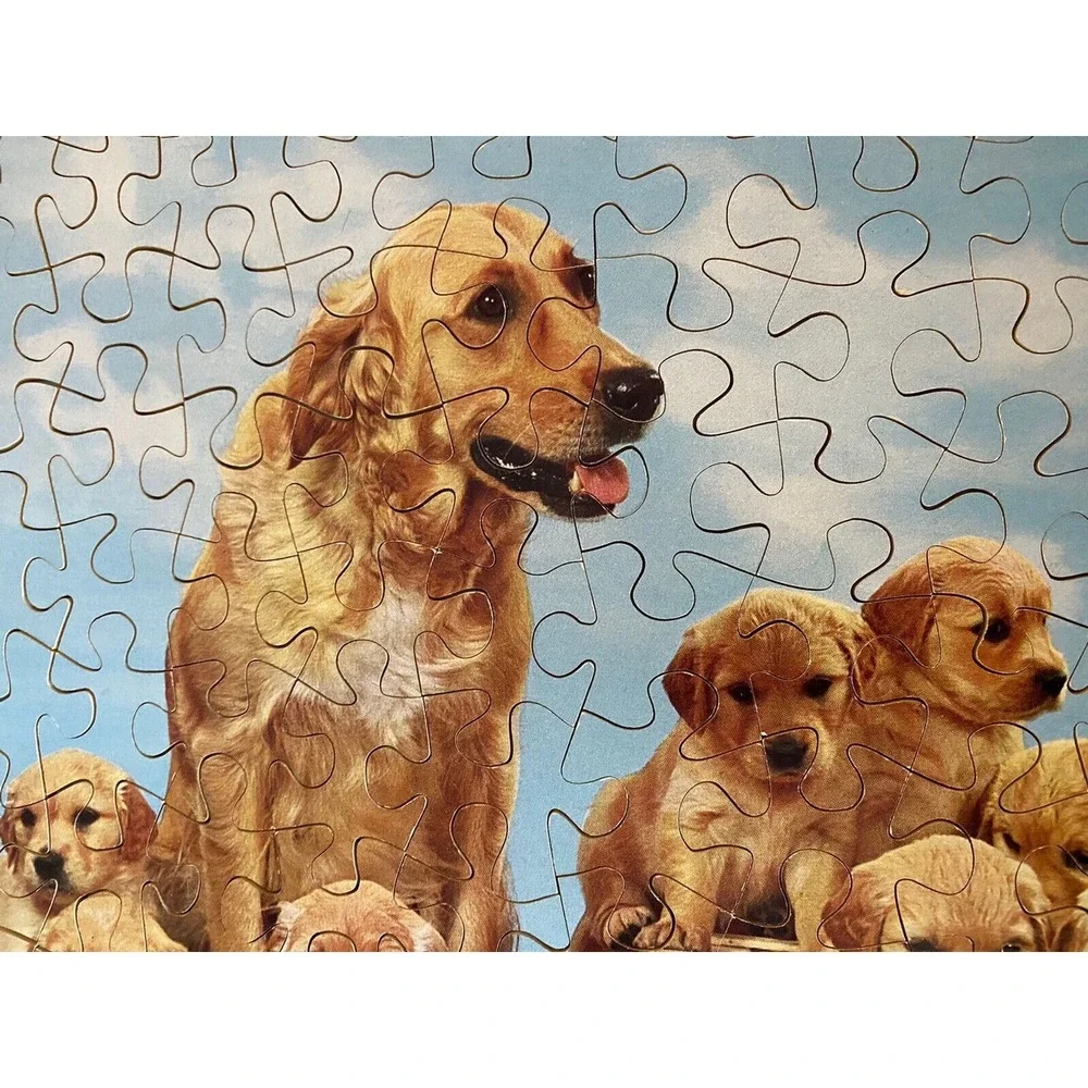 WOOD PENELOPE PUZZLE BERN SWITZERLAND Mother Dog & Puppies Wooden VINTAGE - Picture 3 of 7